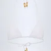 Comoros driehoekige bikinitop met charm-detail in wit
