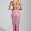 Constance maxi-jurk met versierde col in roze