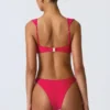 Coquina-bikini-top met versieringen in frambozenroze
