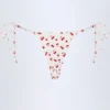 Cove Cheeky bikinibroekjes met strikjes aan de zijkant in kersenprint