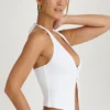 Covia haltertop met open voorkant in wit