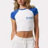 Cropped T-shirt met grafische print in wit