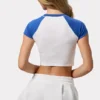 Cropped T-shirt met grafische print in wit