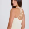 Crossback Longline Tanktop in Crème
