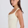 Crossback Longline Tanktop in Crème
