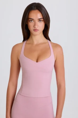 Crossback Longline Tanktop in Mauve