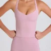 Crossback Longline Tanktop in Mauve
