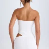 Damia minijurk met uitsnijdingen en bandeau in wit