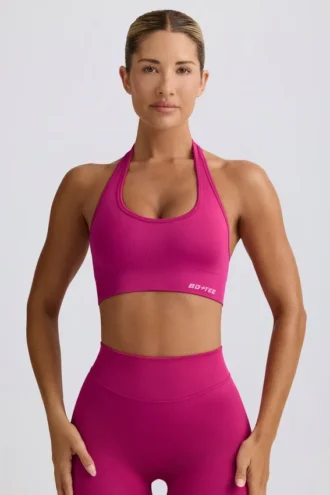 Define Luxe halternek sportbeha in Berry