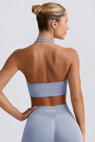 Define Luxe halternek sportbeha in blauwgrijs
