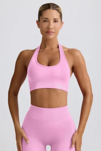 Define Luxe halternek sportbeha in bubblegumroze