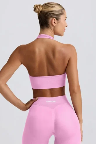 Define Luxe halternek sportbeha in bubblegumroze