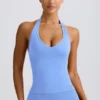 Define Luxe halternek-tanktop in lichtblauw