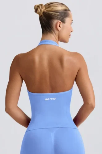 Define Luxe halternek-tanktop in lichtblauw
