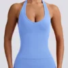 Define Luxe halternek-tanktop in lichtblauw