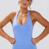 Define Luxe halternek-tanktop in lichtblauw