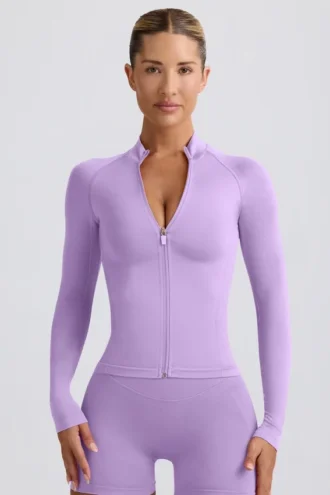 Define Luxe jasje met ritssluiting in lila