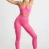 Define Luxe legging met hoge taille in felroze
