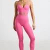 Define Luxe legging met hoge taille in felroze