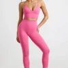 Define Luxe legging met hoge taille in felroze