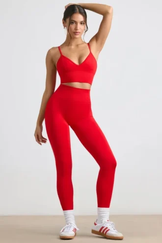 Define Luxe legging met hoge taille in rood