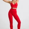 Define Luxe legging met hoge taille in rood