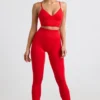Define Luxe legging met hoge taille in rood