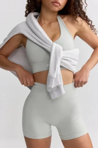 Define Luxe minishort met hoge taille in grijs