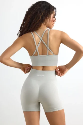 Define Luxe minishort met hoge taille in grijs