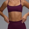 Define Luxe Multiway sportbeha met open rug in Grape