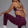 Define Luxe Multiway sportbeha met open rug in Grape