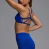 Define Luxe multiway sportbeha met open rug in Royal Blue
