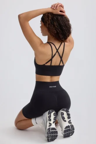 Define Luxe sportbeha met bandjes in zwart