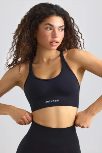 Define Luxe sportbeha met bandjes in zwart
