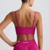 Define Luxe sportbeha met V-hals in Berry