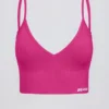 Define Luxe sportbeha met V-hals in Berry