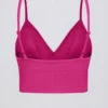 Define Luxe sportbeha met V-hals in Berry