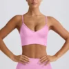Define Luxe sportbeha met V-hals in bubblegumroze