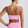 Define Luxe sportbeha met V-hals in bubblegumroze