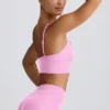 Define Luxe sportbeha met V-hals in bubblegumroze