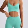 Define Luxe sportbeha met V-hals in mint