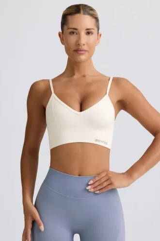 Define Luxe sportbeha met V-hals in wit