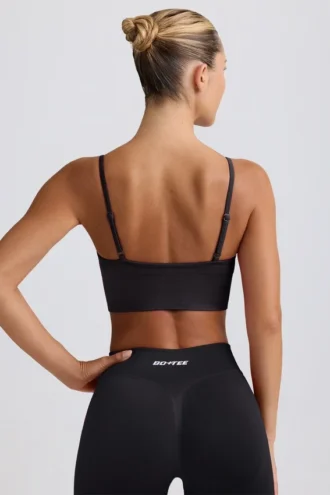 Define Luxe sportbeha met V-hals in zwart
