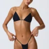 South Beach driehoekige bikinitop met kettingversiering in zwart
