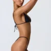 South Beach driehoekige bikinitop met kettingversiering in zwart