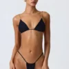South Beach driehoekige bikinitop met kettingversiering in zwart