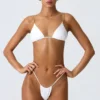 South Beach driehoekige bikinitop met kettingversiering in wit