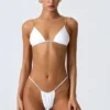 South Beach driehoekige bikinitop met kettingversiering in wit
