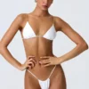 South Beach driehoekige bikinitop met kettingversiering in wit