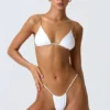 South Beach driehoekige bikinitop met kettingversiering in wit